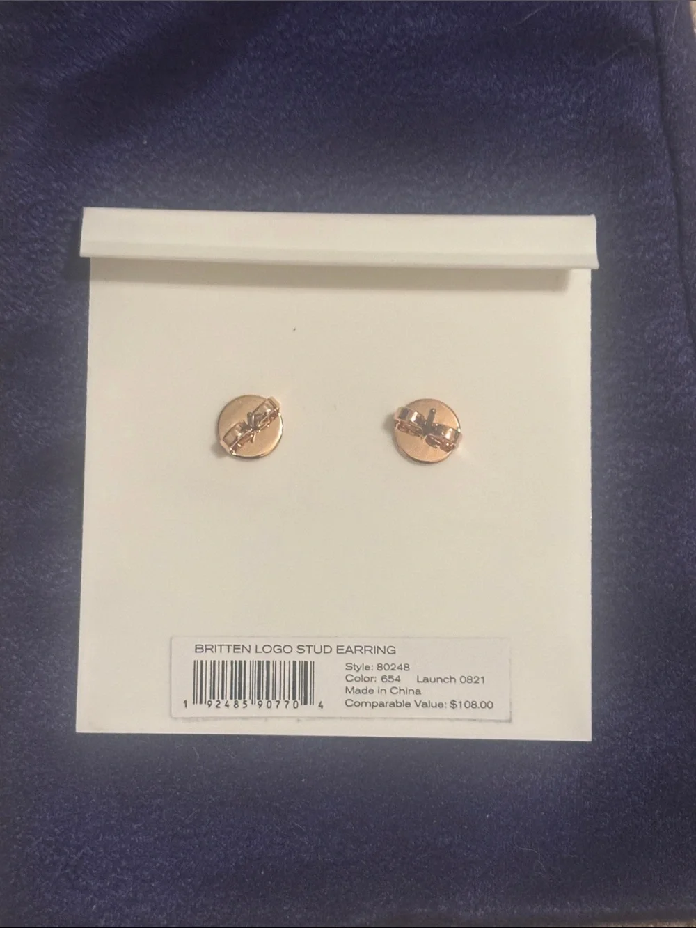 Tory Burch Britten Logo Stud Earrings